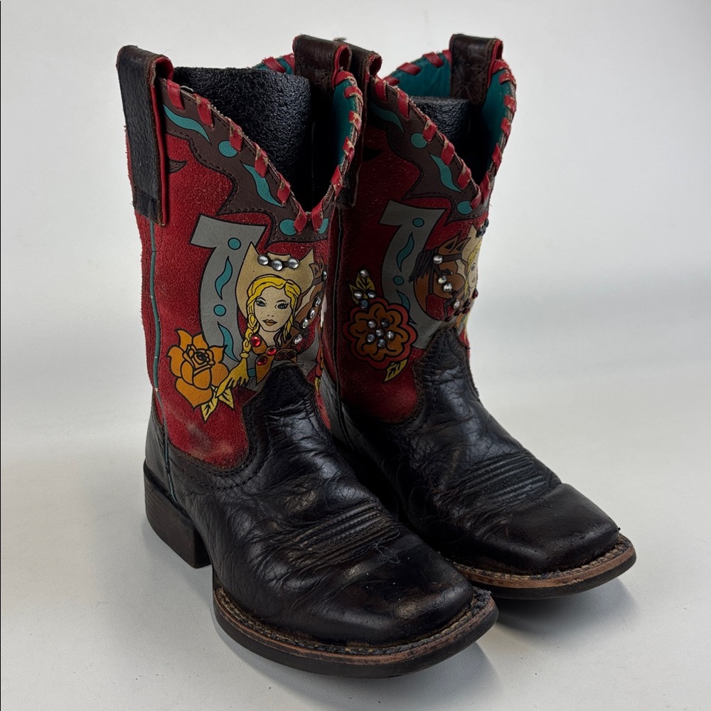ARIAT Quincy Collection Limited Addition Bronco Billie Leather Boot Kids Size 10